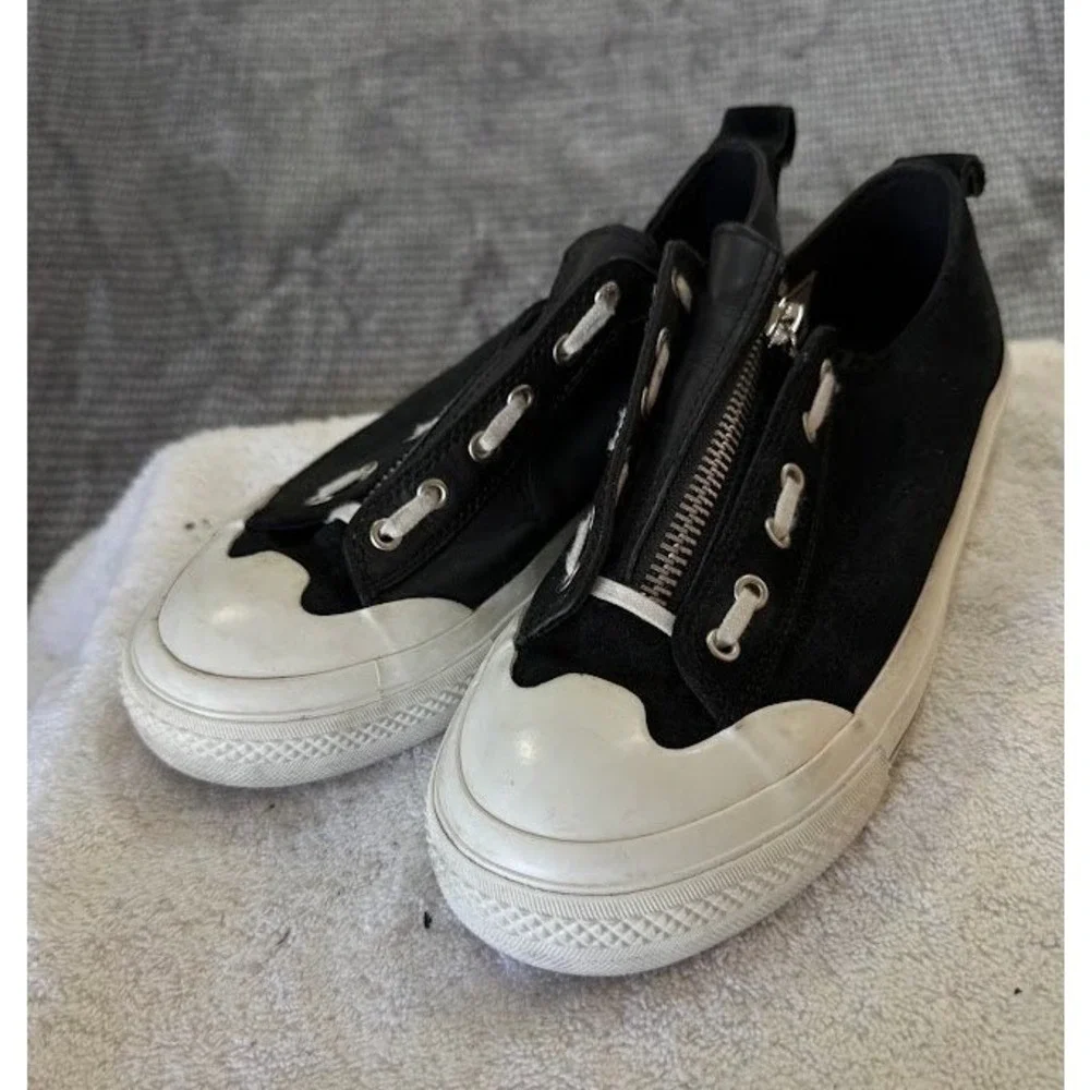 Diesel S-Astico Lzip Mens Black Leather Suede Zipper Sneakers US 8.5 Y02565